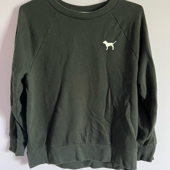 Small PINK Victoria’s Secret Black Crewneck - Picture 1 of 3